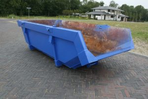6 m3 afval container Sneek recycling, schuin binnenkant