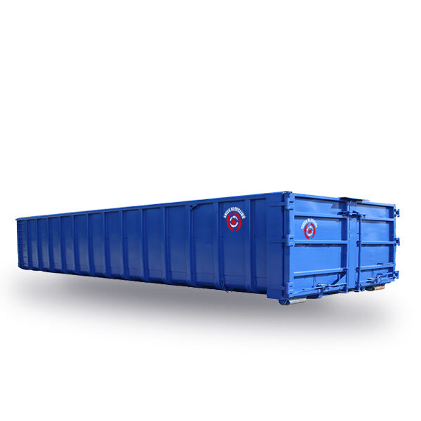 blauwe container 15m3 die te huur is in sneek